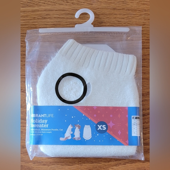 Vibrant Life Holiday Sweater For Pets, Cream, Size XS - Picture 2 of 4